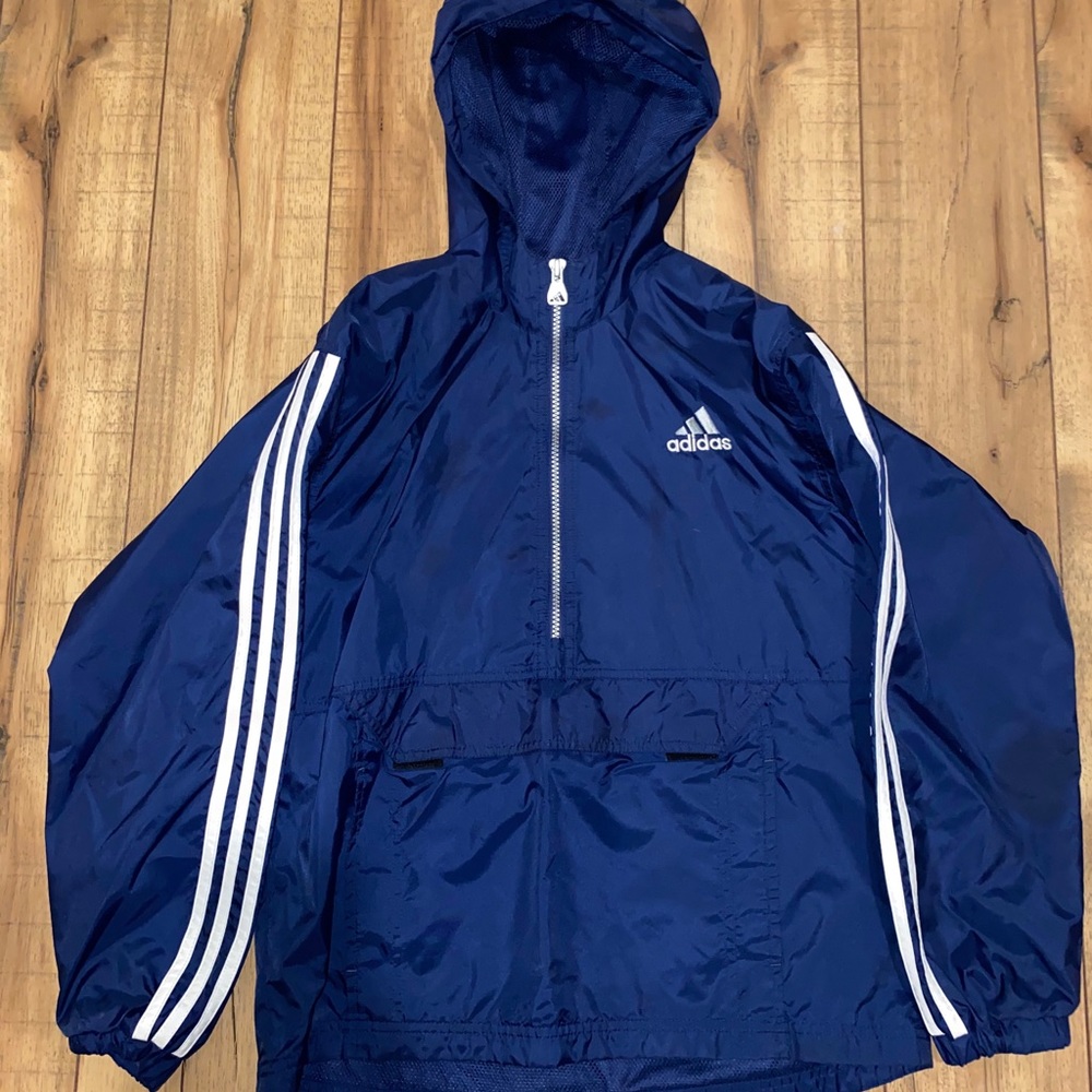 adidas windbreaker quarter zip jacket